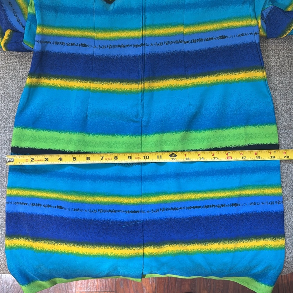 Sag Harbor Dress Petite bright colored stripes sheath with round collar Size 8P - Picture 12 of 12